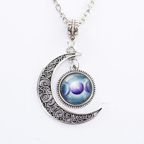 TRIPLE MOON GODDESS PENDANT NECKLACE