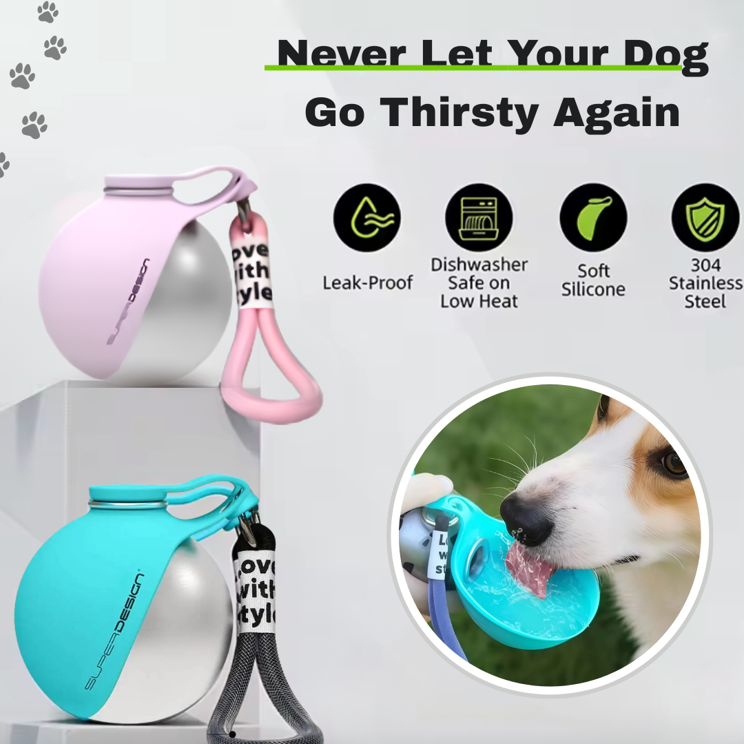 PawSip™ 2-in-1 Portable Dog Water Bottle