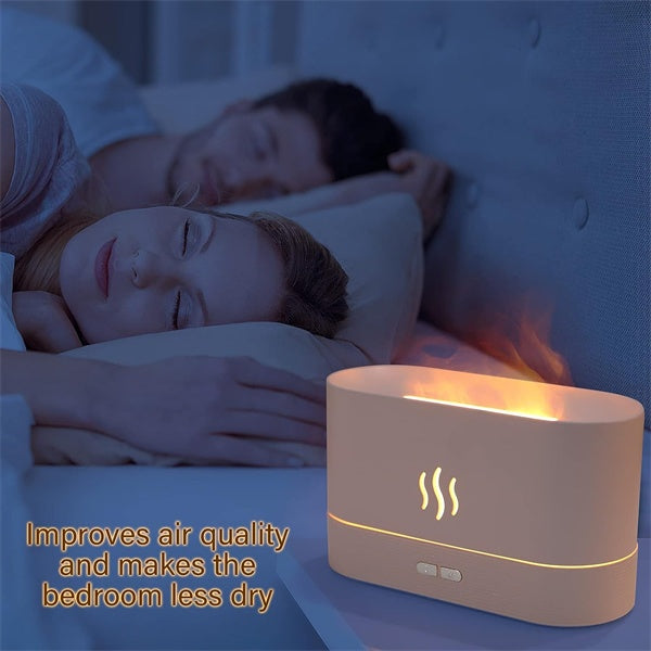 Flame Air Diffuser Humidifier,Upgraded Scent Diffuser For Essential Oils,Ultrasonic Aromatherapy,Fire Mist Humidi With 2 Brightness,Auto-Off Function For Room Home Office