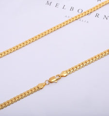 Men Necklace Gold Tone Snake Chain